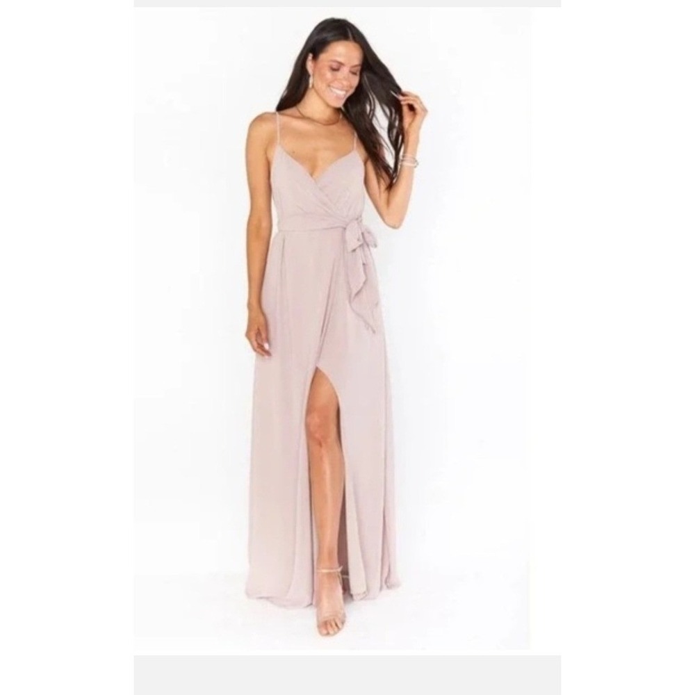 Show Me Your Mumu Maxi Dress Wrap Greek Goddess Flowy‎ Beige NWT SM